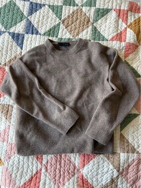 Zara Cashmere Crewneck Sweater in Taupe